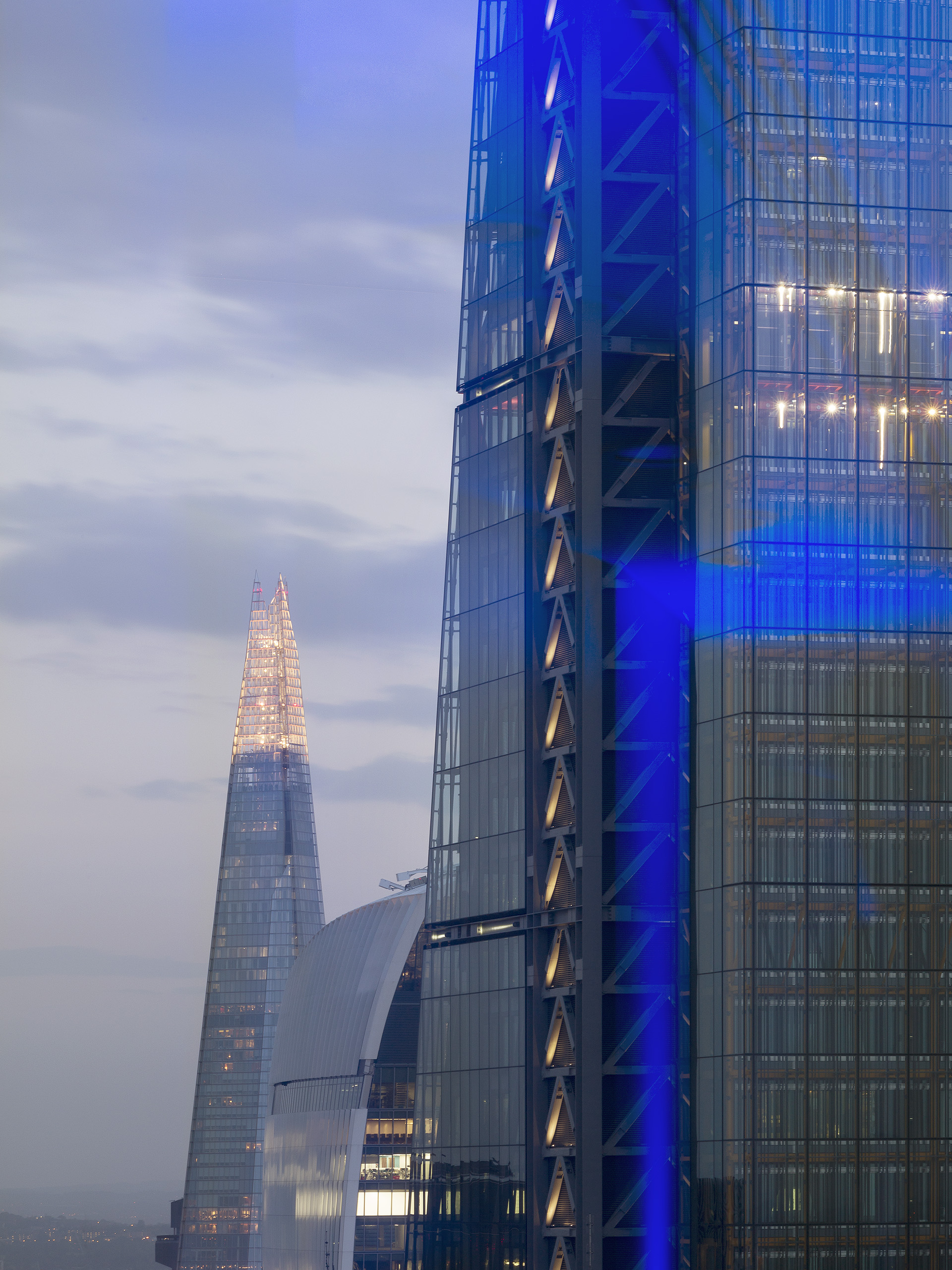 Paul Riddle Photographer · Shard by Renzo Piano Workshop Leadenhall Building by Rogers Stirk Harbour & Partners London UK